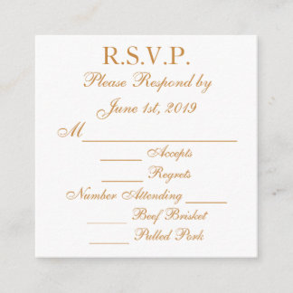 Gold Response RSVP Cards