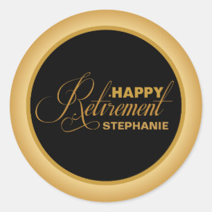 Gold Retirement Party Stickers