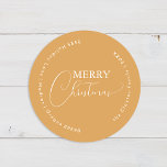 Gold Retro Boho Minimalist Christmas Envelope Seal<br><div class="desc">This Gold Retro Boho Minimalist Christmas Envelope Seal design features a soft and warm backdrop of muted mustard yellow with an elegant pairing of simple typography and delicate script offering seasons greetings of "Merry Christmas". This lovely minimal style is a perfectly polished aesthetic for your loved ones to enjoy this...</div>