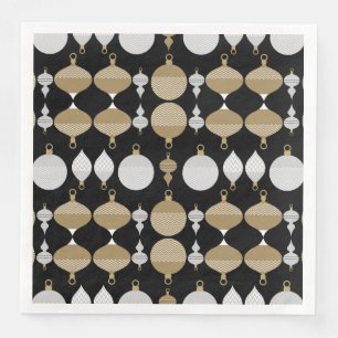 Gold Retro Christmas Decorative Ball Napkin
