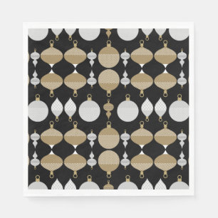 Gold Retro Christmas Decorative Ball Napkin