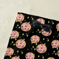 Gold Retro Disco Ball Mirrorball Black