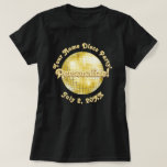 Gold Retro Disco Ball PERSONALIZED T-Shirt<br><div class="desc">A stylised graphic of a disco ball,  personalise it with your name,  message,  date. Fun retro disco design,  cute for a bachelorette,  birthday,  or any party.</div>