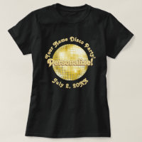 Gold Retro Disco Ball PERSONALIZED T-Shirt