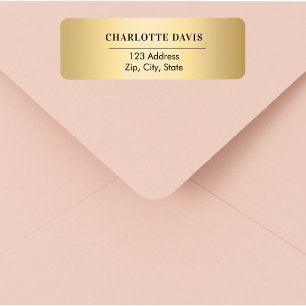 Gold return address  label