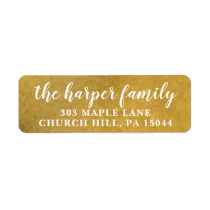 Gold Return Address Label