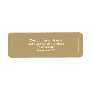Gold Return Address Return Address Label