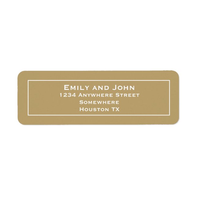 Gold Return Address Return Address Label (Front)