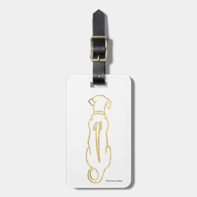 Gold Rhodesian Ridgeback luggage tag (Front Vertical)