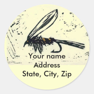 "Gold Ribbed Hare's Ear",  fly fishing fly tying Classic Round Sticker