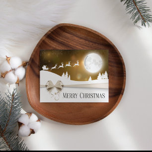 Gold Ribbon Business Christmas Card