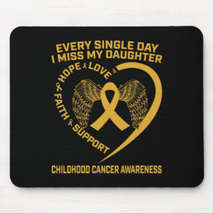 Gold Ribbon Childhood Cancer Awareness I Miss My D Mouse Pad