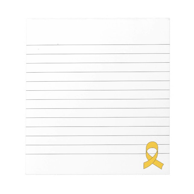 Gold Ribbon Drawing Lined Notepad (Front)