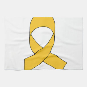 Gold Ribbon Drawing Tea Towel
