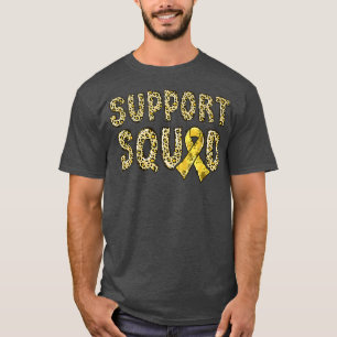 Gold Ribbon Leopard Print Support Squad Childhood T-Shirt