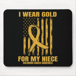 Gold Ribbon Niece Childhood Cancer Awareness Ameri Mouse Pad