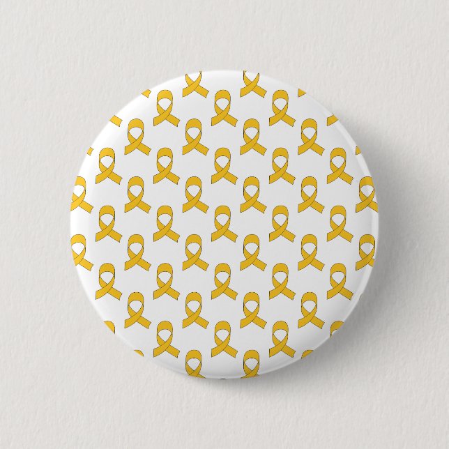 Gold Ribbon Pattern 6 Cm Round Badge (Front)