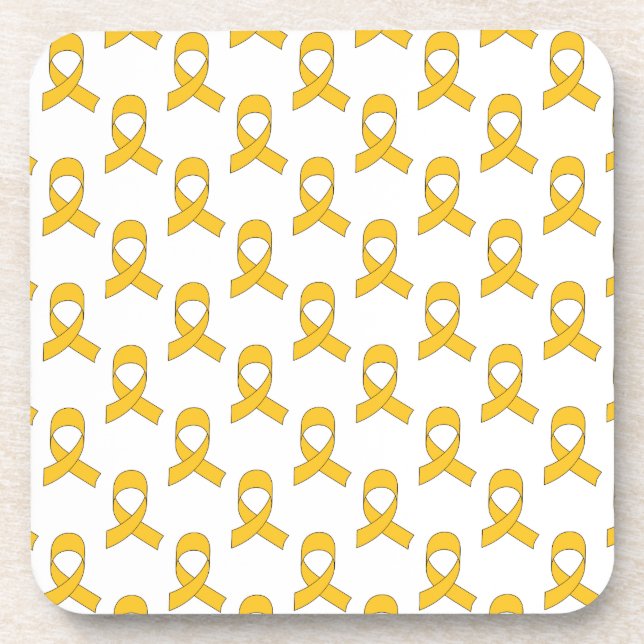 Gold Ribbon Pattern Coaster (Front)