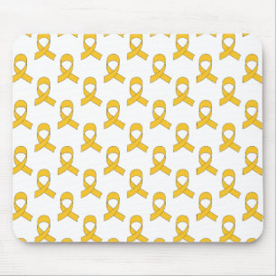 Gold Ribbon Pattern Mouse Pad