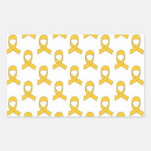 Gold Ribbon Pattern Rectangular Sticker
