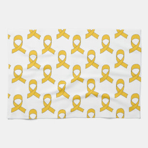 Gold Ribbon Pattern Tea Towel