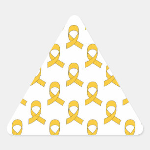 Gold Ribbon Pattern Triangle Sticker