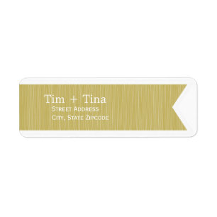 Gold Ribbon Return Address Label