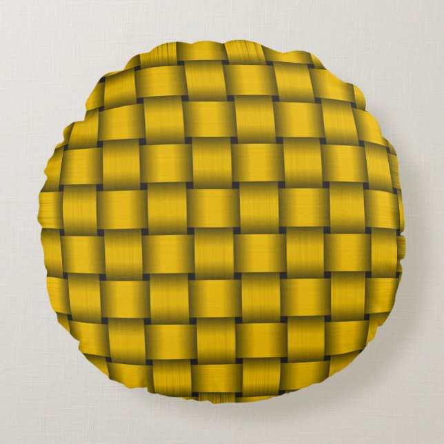 Gold Ribbon Round Cushion (Front)