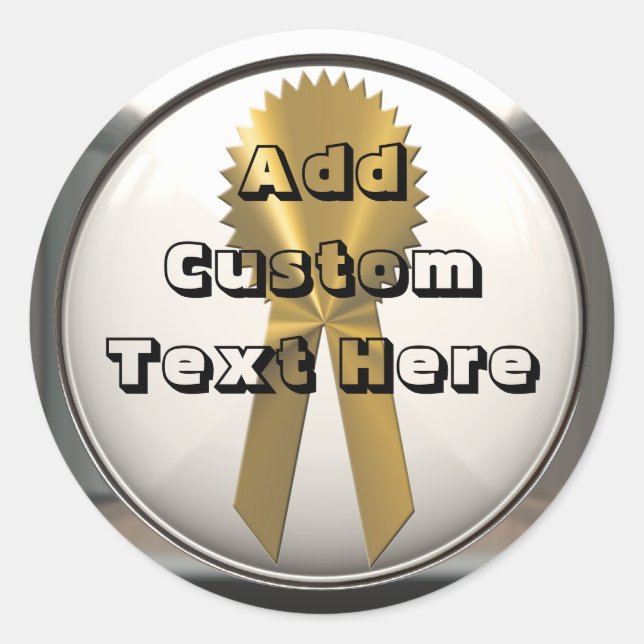 Gold Ribbon With Silver Frame Seals And Stickers (Front)