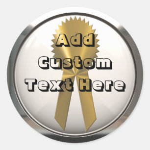 Gold Ribbon With Silver Frame Seals And Stickers