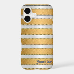 Gold Ribbons Stripes Personalised iPhone 7 Cases