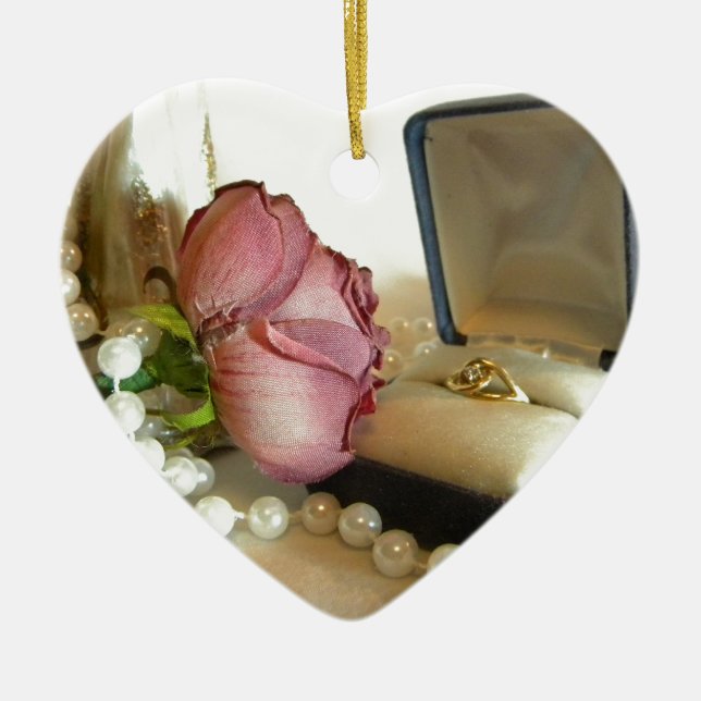 Gold Ring Ceramic Ornament (Front)