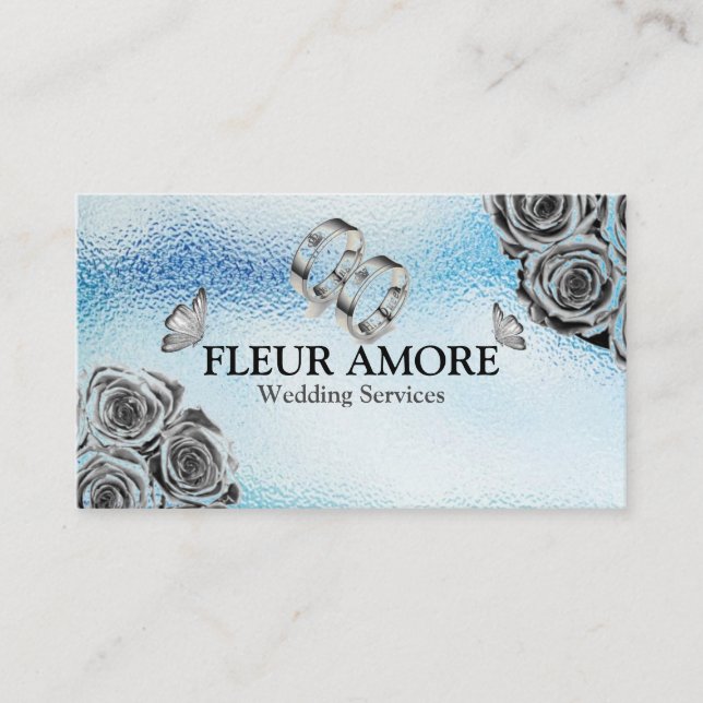 Gold Ring Planning Design Styling Wedding Services Business Card (Front)