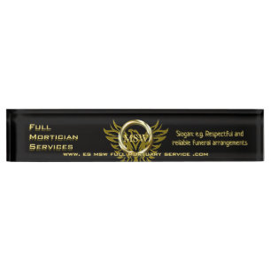 Gold Ring, Rising Phoenix, Mortuary Service Nameplate