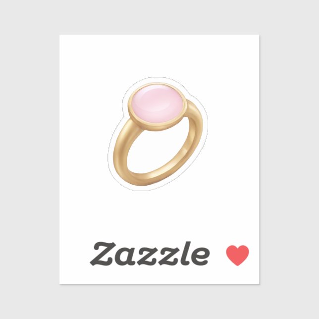 Gold Ring with Pink Gem Emoji Art (Sheet)