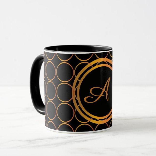 Gold rings monogram mug (Front Left)