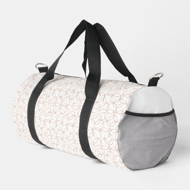 Gold Rings On White Wedding Duffle Bag (Right Corner)