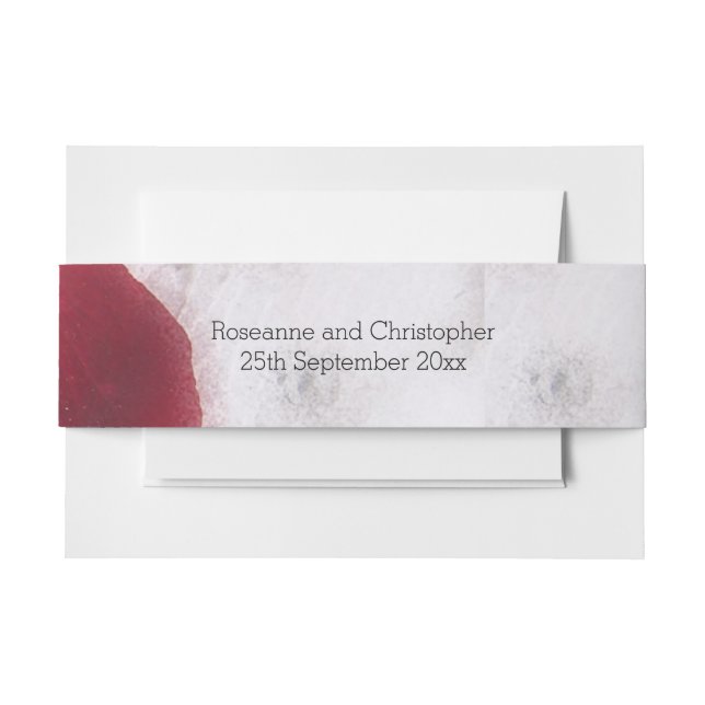 Gold Rings Rose Petals Wedding Invitation Belly Band (Front Example)