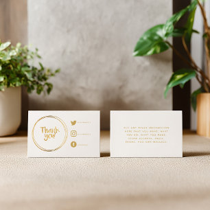 Gold rings thank you Social Links gratitude Enclosure Card
