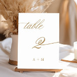 Gold Romantic Calligraphy Wedding Number 2,  Table Number<br><div class="desc">Table 2. Please check all available numbers. | Romantic and elegant swirly calligraphy wedding table number.  For more advanced customisation of this design,  please click the BLUE DESIGN TOOL BUTTON above!</div>