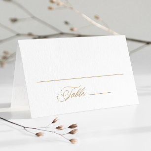 Gold Romantic Swirly Calligraphy Wedding Place Card