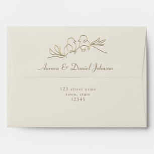 Gold Romantic Unique Wedding Envelope