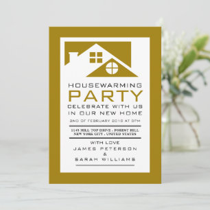 Gold Rooftop, Housewarming Party, House Party Invitation