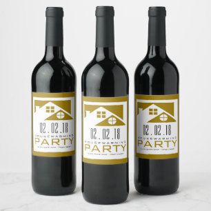 Gold Rooftop, Housewarming Party Wine Label
