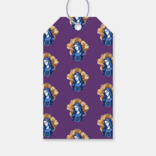 Gold Rose Blue Mother Mary Rich Deep Plum Faith Gift Tags