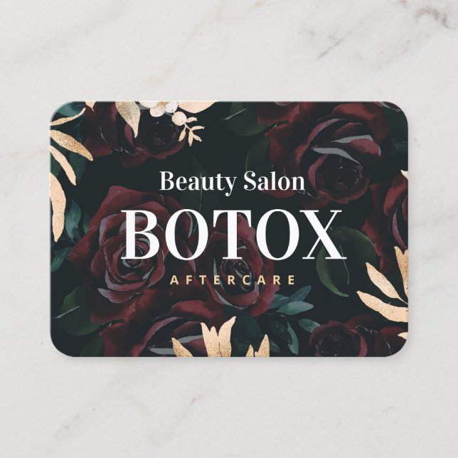 Gold Rose Botox Aftercare Business Card (Front)