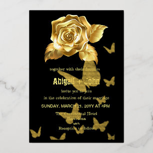 Gold Rose Butterfly wedding 