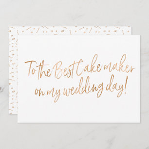 Gold Rose Card for Wedding Baker