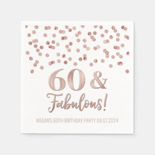 Gold Rose Confetti 60 & Fabulous Napkin