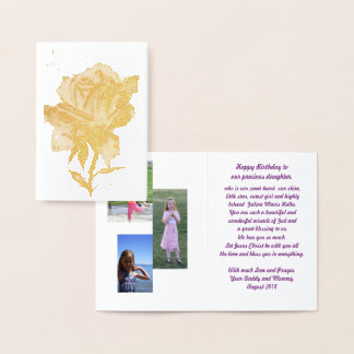 Gold Rose Foil Card, Standard (5"x7") Card